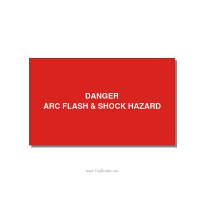 5.0x3.0" Arc Flash Safety Label - DANGER ARC FLASH & SHOCK , White/Red, Adhesive thumbnail