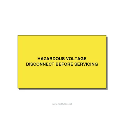 5.0x3.0" Disconnect Switch Label - HAZARDOUS VOLTAGE DISCONN, Black/Yellow, Adhe thumbnail