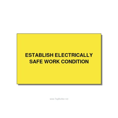 5.0x3.0" Electrical Safety Label - ESTABLISH ELECTRICALLY SA, Black/Yellow, Adhe thumbnail
