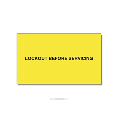 5.0x3.0" Lockout Tagout Label - LOCKOUT BEFORE SERVICING, Black/Yellow, Adhesive thumbnail