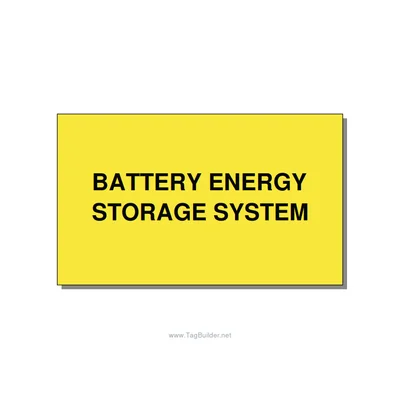 5.0x3.0" Safety Label - BATTERY ENERGY STORAGE SY, Black/Yellow, Adhesive thumbnail