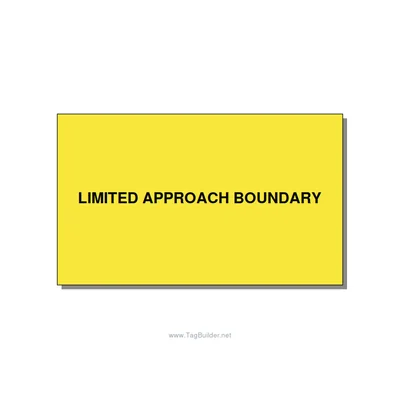 5.0x3.0" Safety Label - LIMITED APPROACH BOUNDARY, Black/Yellow, Adhesive thumbnail