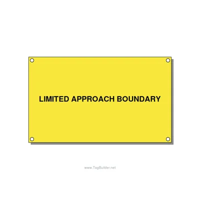 5.0x3.0" Safety Label - LIMITED APPROACH BOUNDARY, Black/Yellow, Holes thumbnail