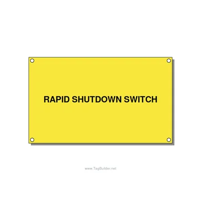 5.0x3.0" Safety Label - RAPID SHUTDOWN SWITCH, Black/Yellow, Holes thumbnail