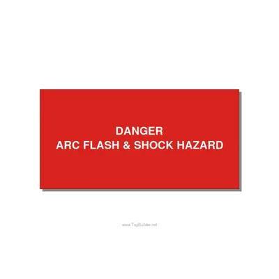 6.0x3.0" Arc Flash Safety Label - DANGER ARC FLASH & SHOCK , White/Red, Adhesive thumbnail