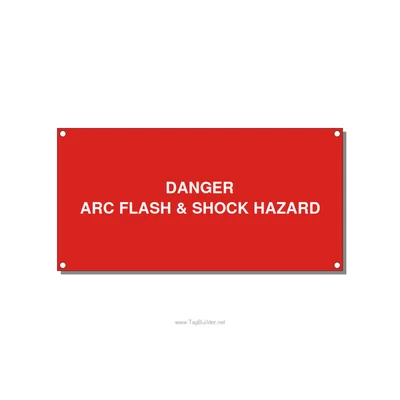 6.0x3.0" Arc Flash Safety Label - DANGER ARC FLASH & SHOCK , White/Red, Holes thumbnail