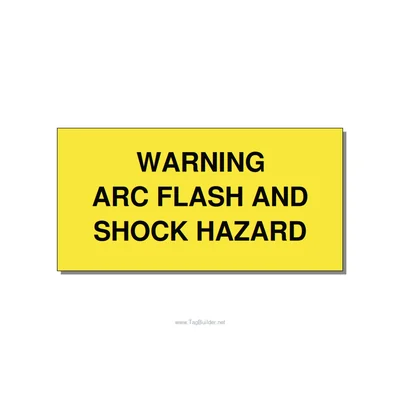6.0x3.0" Arc Flash Safety Label - WARNING ARC FLASH AND SHO, Black/Yellow, Adhes thumbnail