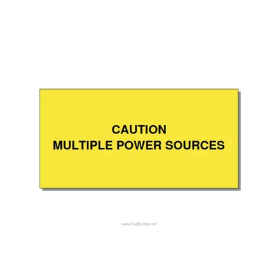 6.0x3.0" Caution Safety Label - CAUTION MULTIPLE POWER SO, Black/Yellow, Adhesiv thumbnail