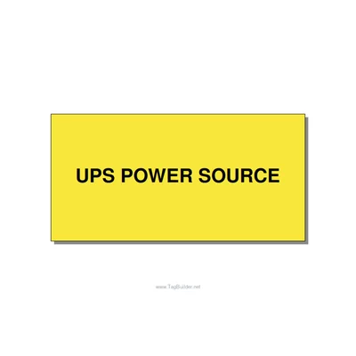 6.0x3.0" Safety Label - UPS POWER SOURCE, Black/Yellow, Adhesive thumbnail