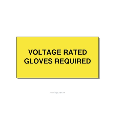 6.0x3.0" Safety Label - VOLTAGE RATED GLOVES REQU, Black/Yellow, Adhesive thumbnail
