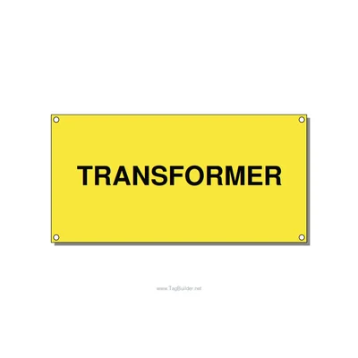 6.0x3.0" Transformer Label - TRANSFORMER, Black/Yellow, Holes thumbnail