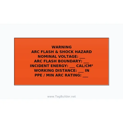 Arc Flash & Shock Hazard Label (Incident Energy Fill-In) — NFPA 70E — 4x2 Holes thumbnail
