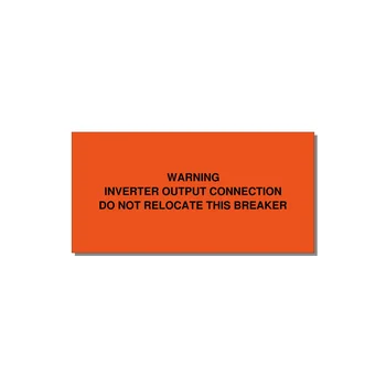 Back-Fed Breaker Warning Label — 4x2" Black on Orange, Adhesive