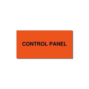 CONTROL PANEL Panel Label – 4" × 2" Black on Orange