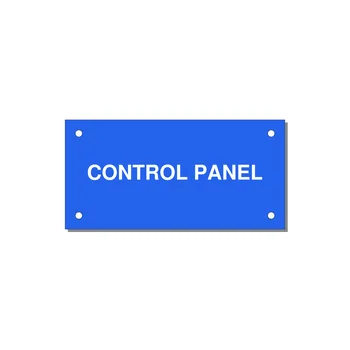 CONTROL PANEL Panel Label – 4" × 2" White on Blue