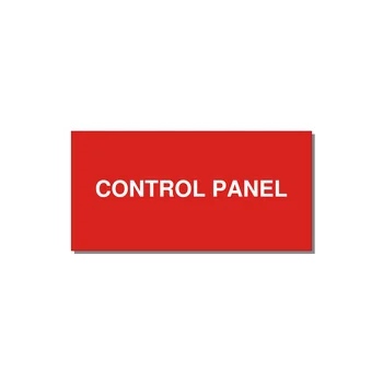 CONTROL PANEL Panel Label – 4" × 2" White on Red