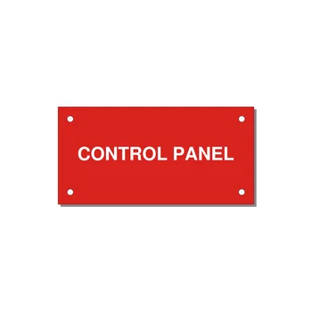 CONTROL PANEL Panel Label – 4" × 2" White on Red