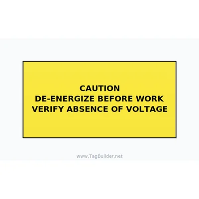 De-Energize Before Work Label — 4x2 Holes thumbnail