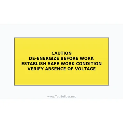 De-Energize Before Work Label — 6x3 Adhesive thumbnail