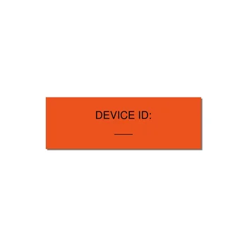 DEVICE ID: / ___ Equipment ID Plate – 3" × 1" Black on Orange