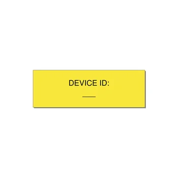 DEVICE ID: / ___ Equipment ID Plate – 3" × 1" Black on Yellow