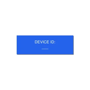 DEVICE ID: / ___ Equipment ID Plate – 3" × 1" White on Blue