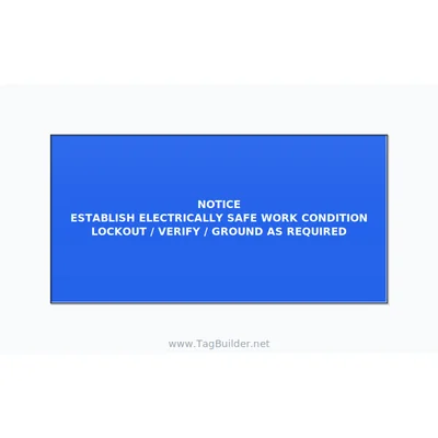 Establish Electrically Safe Work Condition Label — 6x3 Adhesive thumbnail