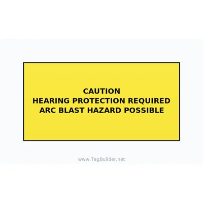 Hearing Protection Required Label (Arc Blast) — 6x3 Adhesive thumbnail