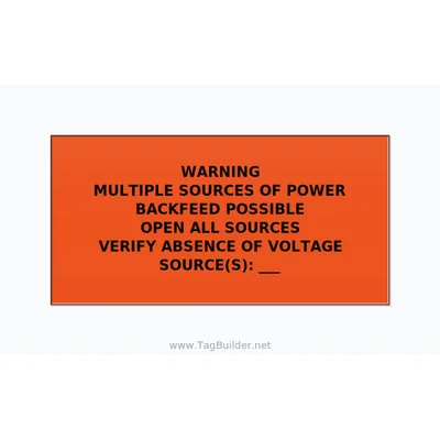 Multiple Power Sources Label (Backfeed Warning) — 6x3 Adhesive thumbnail