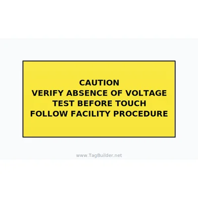 Verify Absence of Voltage Label — 4x2 Holes thumbnail