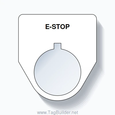 E-STOP Push Button Legend Plate – 22mm Black on White (Allen-Bradley ...