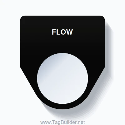 FLOW Push Button Legend Plate – 22mm White on Black - TagBuilder.net