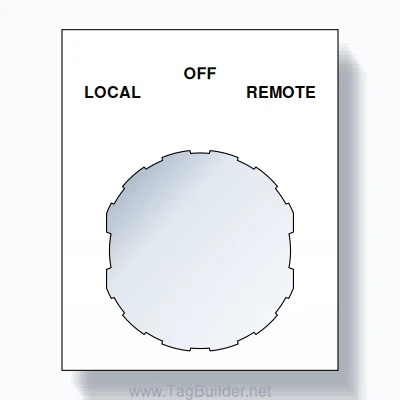 LOCAL / OFF / REMOTE Push Button Legend Plate – 22mm Black on White (Schneider Electric)