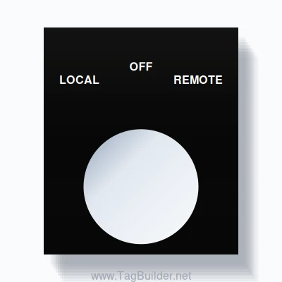 LOCAL / OFF / REMOTE Push Button Legend Plate – 22mm White on Black ...
