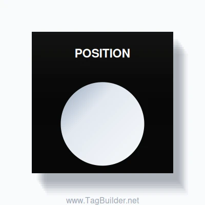 22mm Ring Tag – POSITION, Single-Line Square, White on Black ...