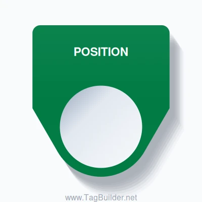 22mm Ring Tag – POSITION, Single-Line Traditional, White on Green ...