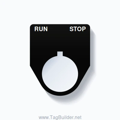 RUN / STOP Push Button Legend Plate – 22mm White on Black (Allen ...
