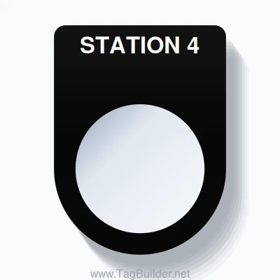 22mm Ring Tag – STATION 4, Single-Line Slim, White on Black ...