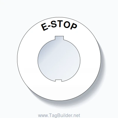 30mm Ring Tag – E-STOP, Single-Line 60mm Round, Schneider Electric ...