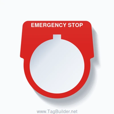 30mm Ring Tag – EMERGENCY STOP, Single-Line Harmony 9001K, Allen ...