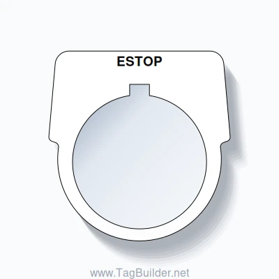 ESTOP Push Button Legend Plate – 30mm Black on White (Allen-Bradley ...