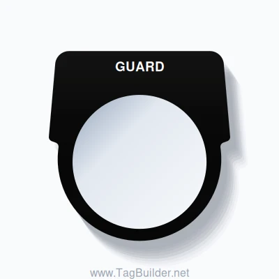GUARD Push Button Legend Plate – 30mm White on Black (Schneider ...