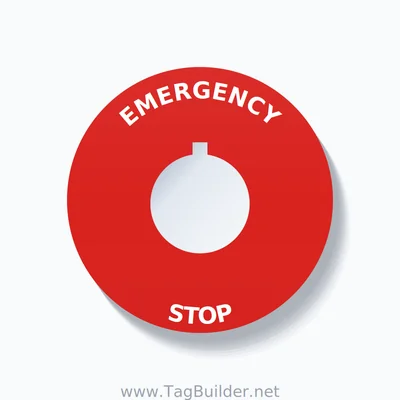 EMERGENCY STOP Arc Circle 60mm - 22mm Rockwell Red thumbnail