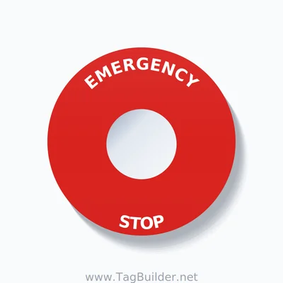 EMERGENCY STOP Arc Circle 60mm - 22mm Standard Red thumbnail