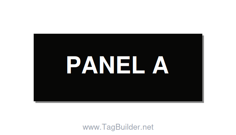 2.5x1.0" Panel Identification Label - PANEL A, White/Black, Holes