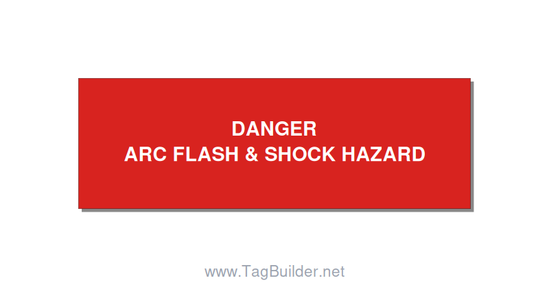 3.0x1.0" Arc Flash Safety Label - DANGER ARC FLASH & SHOCK , White/Red, Holes