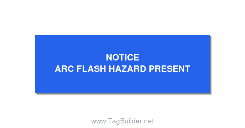 3.0x1.0" Arc Flash Safety Label - NOTICE ARC FLASH HAZARD P, White/Blue, Holes