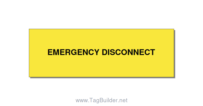 3.0x1.0" Disconnect Switch Label - EMERGENCY DISCONNECT, Black/Yellow, Adhesive