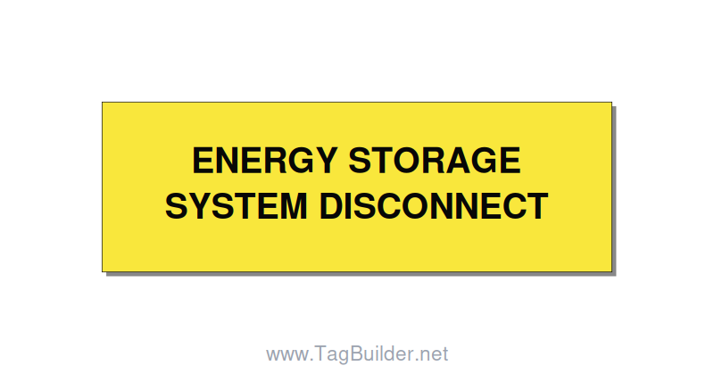 3.0x1.0" Disconnect Switch Label - ENERGY STORAGE SYSTEM DIS, Black/Yellow, Adhe