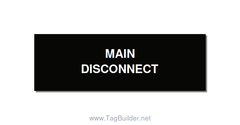 3.0x1.0" Disconnect Switch Label - MAIN DISCONNECT, White/Black, Adhesive